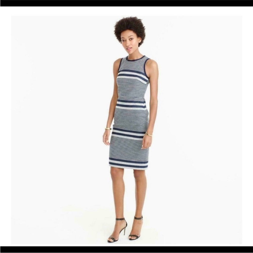 J.Crew, navy blue and cream  Sheath dress